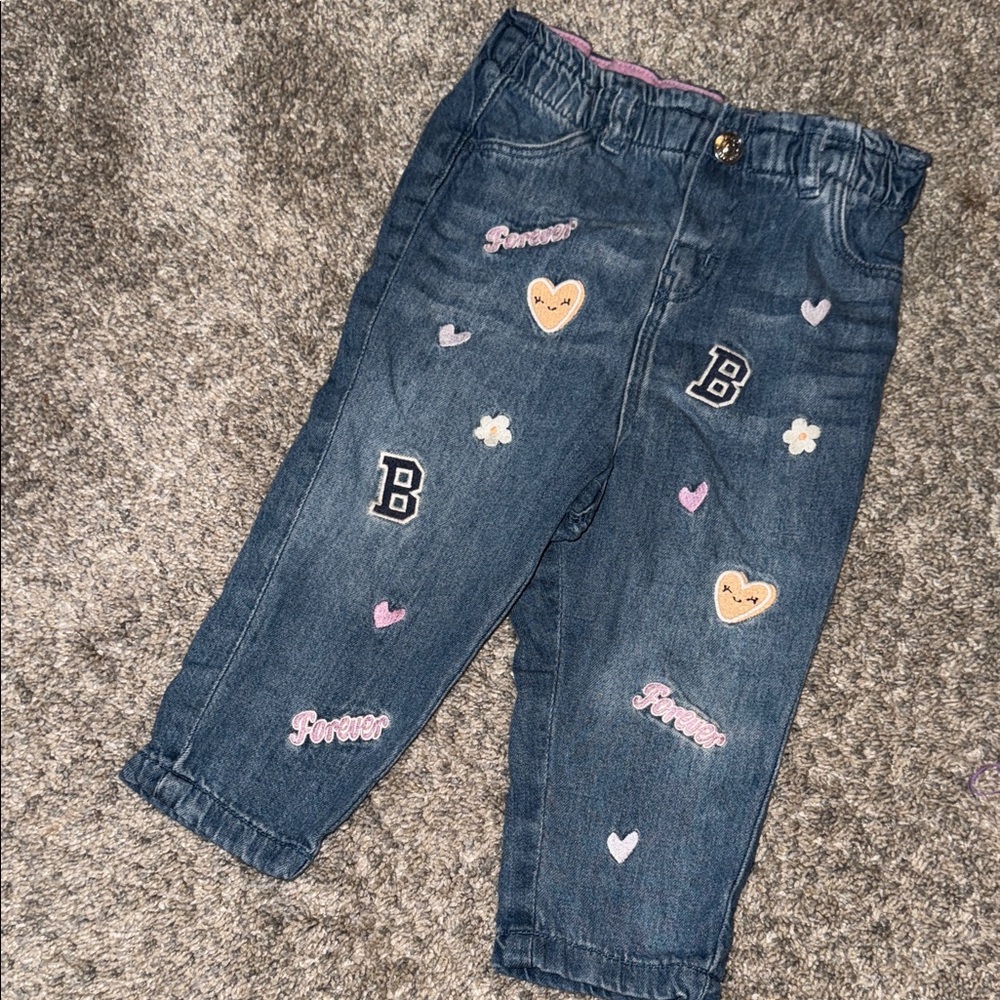 H&M Blue Jeans for Baby with Cute Patches